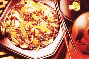 Stir Fry Wild Rice, Snow Peas and Pork